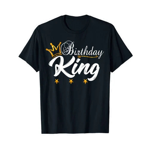 Birthday King Gold Tee Birthday King Gold Crown Shirt for Boys and Men T-Shirt
