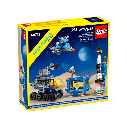LEGO 40712 Micro Rocket Launchpad: 325 Pieces - Nostalgic Space Toy Set for Adults and Kids 9+, Inspired by Classic Space Sets from The 70s and 80s, Includes Rocket, Space Station, and Characters