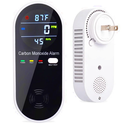 WESHLGD Carbon Monoxide Detector Plug in Wall, WESHLGD Portable Carbon Monoxide Detector for Travel, 3-in-1 CO Detector for Home and Travel Camping(CO Gas Meter Temperature Humidity Sensor)