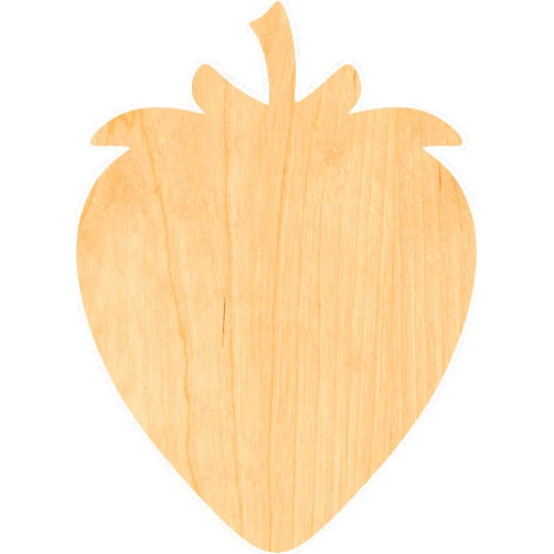 Handmade Strawberry Laser Cut Out Wood Shape Craft Supply - 4 Inch