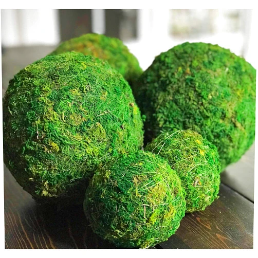 Wreath and Vine, LLC 10 Inch Decorative Moss Ball Orb for Home Decor, Vase Bowl Filler, Planters, Trays, Lanterns, Weddings, Parties, Farmhouse Rustic Style Decoration, Green, Handmade