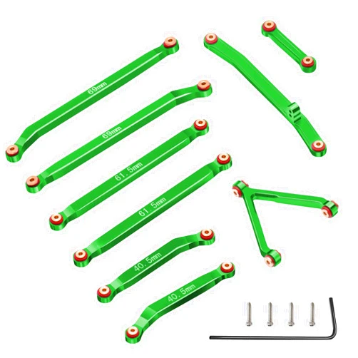 ZIWIJE Suspension Links Steering Links Set High Clearance for Axial SCX24 Deadbolt AXI90081 B-17 Betty AXI00004 (Green)