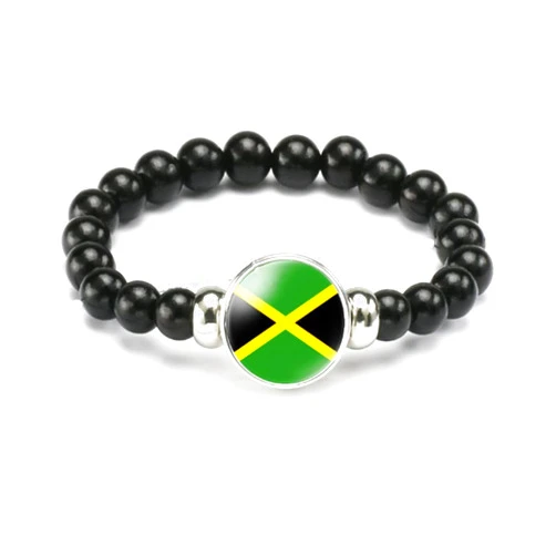 vmcoatdu National Flag Bracelet Elastic Rope Beaded Bracelet Support Your Country Travel Souvenir Gifts for Men Women