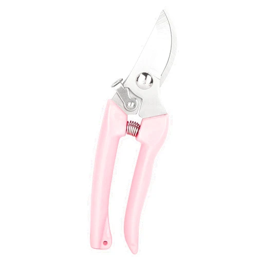 YYaaloa Garden Flower Shears Pruning Shears 6.9 inches Scissors Heavy Duty Plant Scissors for Cutting Flowers, Trimming Plants, Bonsai, Fruits Picking (Pink Handle)
