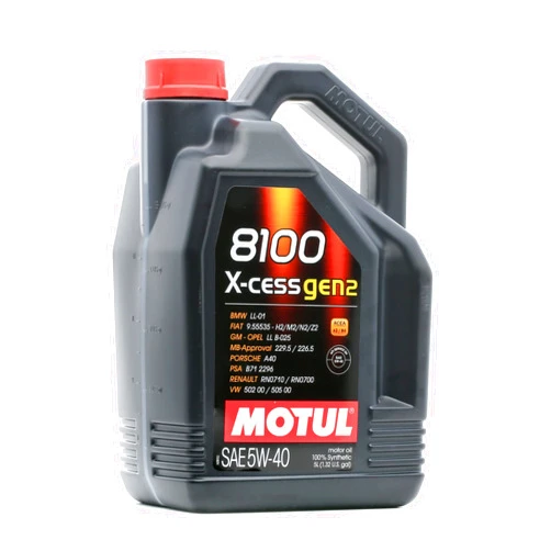 MOTUL 8100 X-Cess Gen 2 SAE 5W40 Full Synthetic Motor Engine Oil 5 Liter Bottle