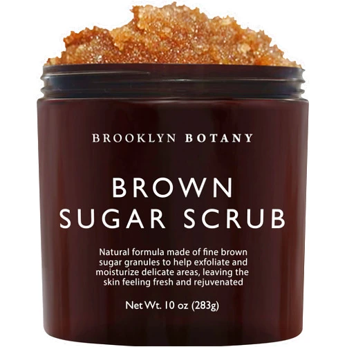 Brooklyn Botany Brown Sugar Body Scrub - Moisturizing and Exfoliating Body, Face, Hand, Foot Scrub - Fights Acne, Fine Lines & Wrinkles, Great Gifts For Women & Men - 10 oz