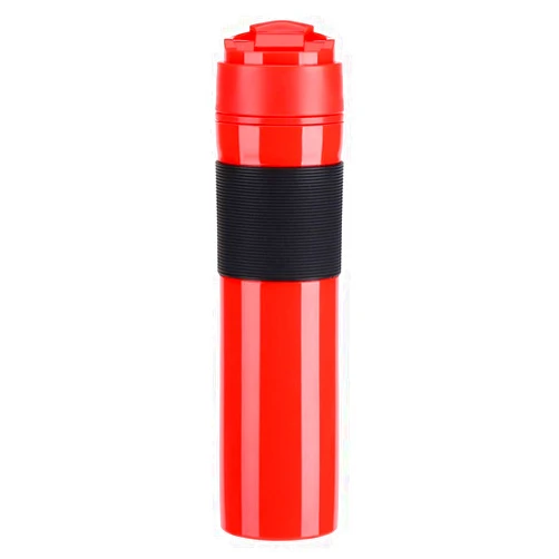 Tissting 350ml Portable Coffee Press Bottle Durable Tea Coffee Maker Espresso Brewer Tumbler Drinking Water Cup for Travelling Home Office Outdoor Use(Red)