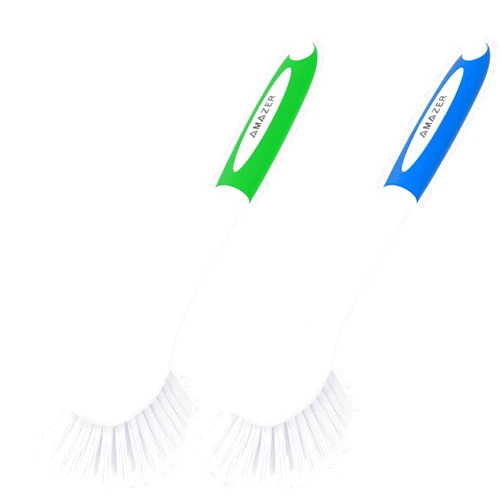 Amazer Dish Brush with Handle, 2 Pack Kitchen Scrub Brushes for Cleaning, Dish Scrubber with Stiff Bristles for Sink, Pots, Pans