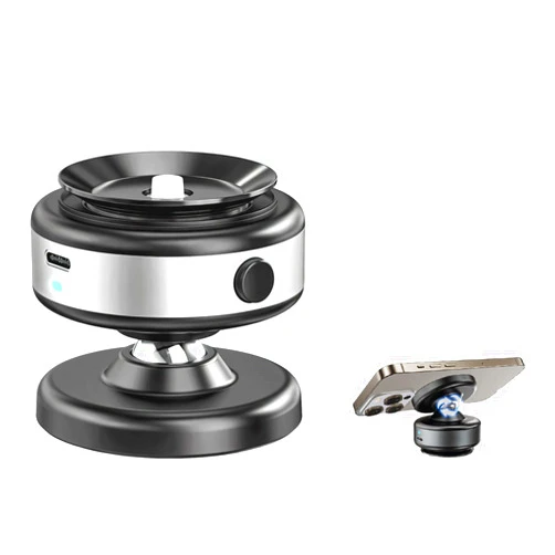 Loopyaura Magnetic Phone Holder for Car, 2024 New 360° Rotation & One-Click Removal Electric Vacuum Absorption Magnetic Suction Car Phone Mount (Silver-Pro)
