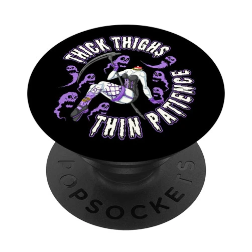 Alt Girl Aesthetic - Thick Thighs Thick Thighs Thin Patience - Spooky Funny PopSockets Standard PopGrip