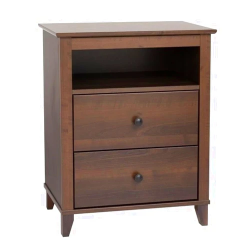 Prepac Yaletown Traditional 2-Drawer Tall Nightstand Side Table, Bedside Table with 2 Drawers and Open Shelf 16