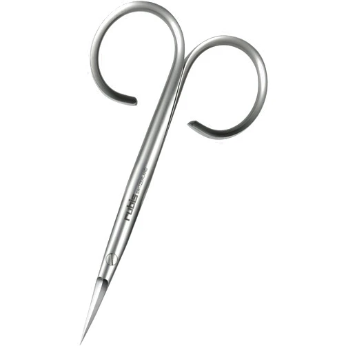 Rubis Stainless Steel Cuticle Scissors for Precise Fingernails and Cuticles, 1F002, Made in Switzerland, Silver