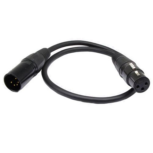 SinLoon (0.5M) DMX Stage Light Cable,DJ XLR Cable, 3-Pin Female XLR to 5-Pin Male XLR DMX Turnaround Connection for Moving Head Light Par Light Spotlight with XLR Input & Output (5male)