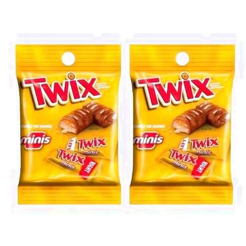 TWIX minis (2pack) TWIX Caramel Minis Size Chocolate Cookie Candy Bars
