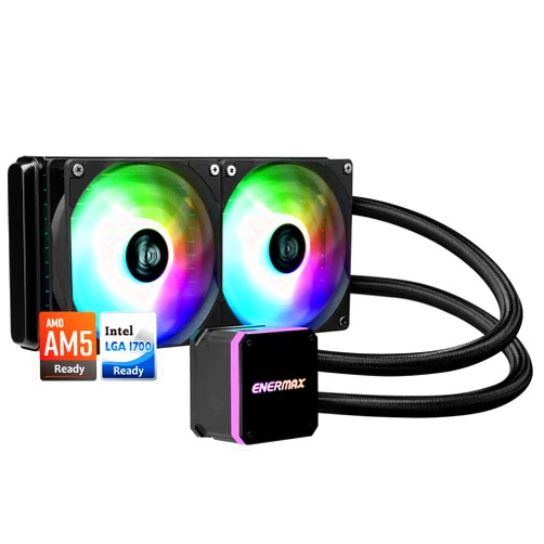 Enermax Liqmax III 240 A-RGB AIO CPU Liquid Cooler - 240mm Radiator, 120mm ARGB PWM Fan, for Intel LGA1700/AMD AM5, 5 Year Warranty