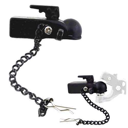 ShareGoo Metal Hitch Trailer Hook Ball Buckle Simulation Link Component Compatible with Traxxas TRX-4 90046 90047 SCX10 1/10 RC Crawler Car,Black