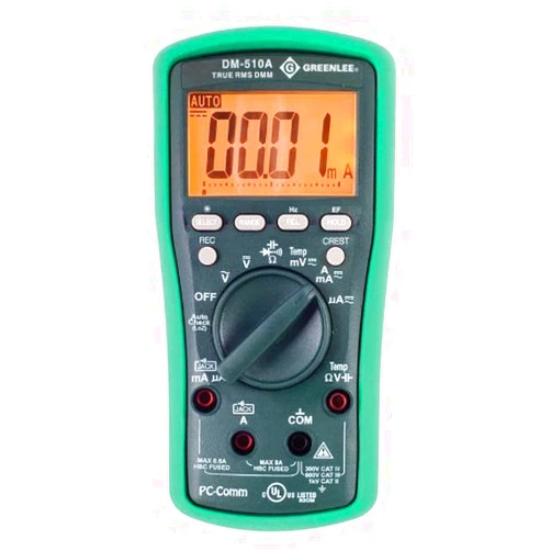 Greenlee DM-510A True RMS Professional Plant Digital Multimeter, Green