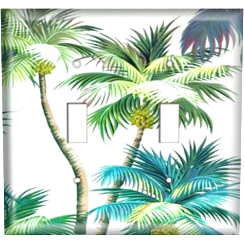 SnazzySwitch Palm Trees 4 Decorative Light Switch Cover - Double Toggle Wall Plate