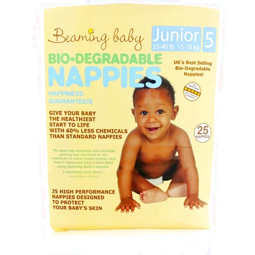 Beaming Baby 1 Pack of Beaming Baby Bio-Degradable Nappies Size Junior