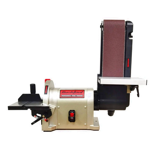 BUCKTOOL Direct Drive Bench Belt Sander, 4x36 in Belt and 8 in Disc Sander, 3/4HP Belt Sander for Woodworking, 5.0A Benchtop Belt Sander