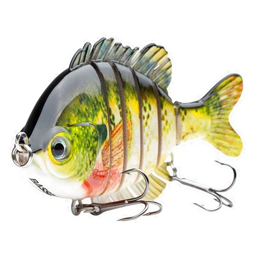 BASSDASH SwimPanfish Multi Jointed Panfish Bluegill Swimbaits Hard Topwater Bass Lures Fishing Lure Crank Saltwater 3.5in/0.85oz