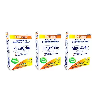 Boiron Sinuscalm Sinus Relief Tablets, 60 Count (Pack of 3) - Formerly Called Sinusalia