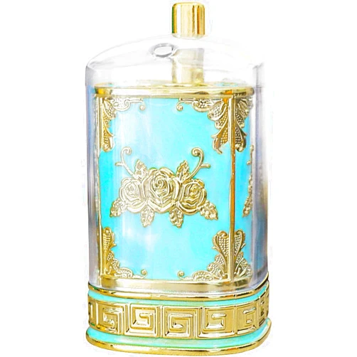 JXMC Vintage Automatic Toothpick Holder Box,Press Type Toothpick Dispenser Toothpicks Box with Clear Cover for Kitchen Home Restaurant,Art Decor (Blue)