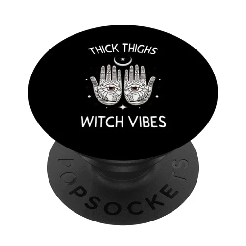 Funny Halloween Costume Holiday Party Gift Thick Thighs Witch Vibes Spooky Halloween Party Costume PopSockets Standard PopGrip