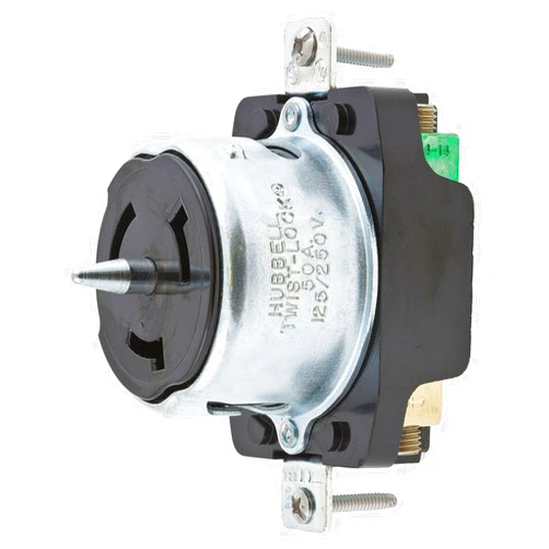 Hubbell CS6370 Locking Receptacle, 50 amp, 125V, 2 Pole and 3 Wire