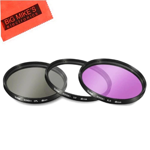 Big Mike's 49mm Multi-Coated 3 Piece Filter Kit (UV-CPL-FLD) for Canon EF 50mm f/1.8 STM Lens