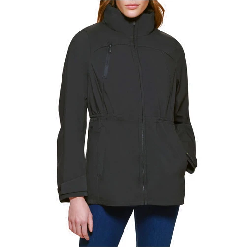 ZEROGRAND Cole Haan Women's Jacket Transitional Two-in-one Coat, Black