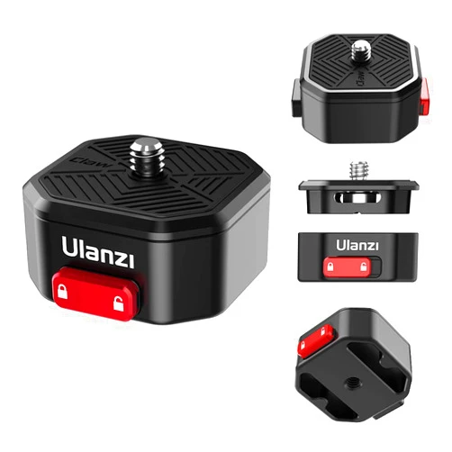 ULANZI Claw Quick Release Plate Tripod QR Camera Mount Adapter, Quick Setup Kit with 1/4'' Screw for Canon/Sony/Nikon Cameras/Zhiyun/Feiyu/DJI/Moza Stablizers Switch Between Tripod/Monopod/Slider