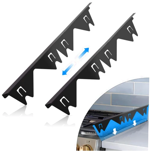 Cleaneat ACPULSE Stainless Steel Stove Counter Gap Cover (2 Pack), Stove Guard, Stove Gap Filler for Kitchen, Range Trim Kit, Easy Clean with Heat Resistant, Adjustable Length 13.8” to 27.6”