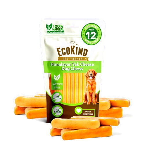EcoKind Pet Treats EcoKind Premium Gold Yak Cheese Himalayan Dog Chews, Dog Treats Large Breed, All Natural, High Protein Dog Chew, Cheese, Large - 12+ Chews (3 lbs)