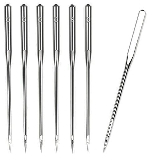 HLARTNET 50 Pcs Size 100/16 Universal Leather&Jeans Sewing Machine Needles, Heavy Duty Machine Needles for Thickened Fabrics, Compatible with Home Sewing Machine