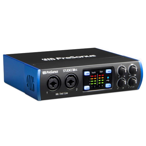 PreSonus Studio 26c 2x4, 192 kHz, USB Audio Interface with Studio One Artist and Ableton Live Lite DAW Recording Software