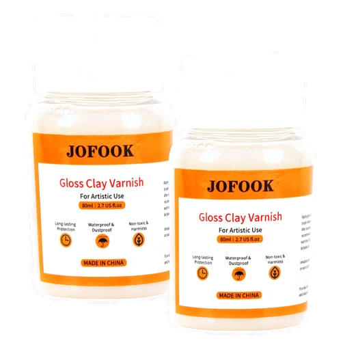 JOFOOK Gloss Clay Varnish,160ml Acrylic Varnish,Air Dry Clay Glaze,Clay Sealant,Glossy Finish for Pottery,Clear Gloss Varnish for Polymer or Craft Pottery,Ceramics,Oil Painting,Wood,Two Bottles