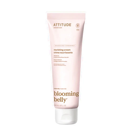 ATTITUDE Pregnancy Nourishing Body Cream, EWG Verified, Dermatologically Tested, Plant and Mineral-Based, Vegan Maternity Products, Argan Oil, 8 Fl Oz
