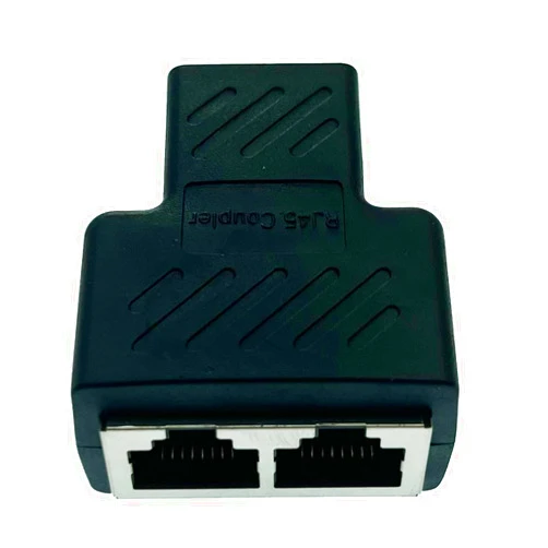 Dosyerlbf RJ45 Ethernet Splitter Adapter,RJ45 Coupler Female 1 to 2 Female Socket Adapter Ethernet Cable &LAN Internet Splitter for Cat5 Cat5e Cat6（Pack of 1）