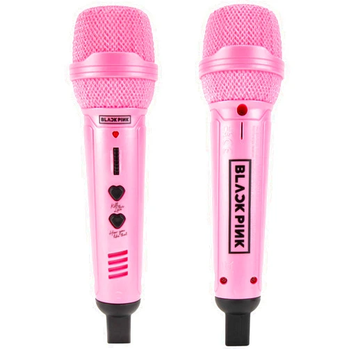 Blackpink Glam Jam Karaoke Microphone- 2 Pre-Recorded Song Clips, Connect and Play Your Music, Amplifies Your Voice, Volume-Control, Sing Along to Your Favorite Songs