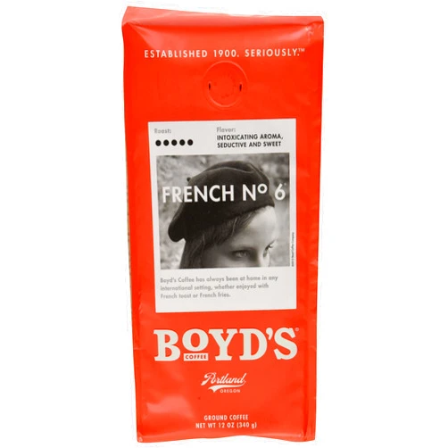 Boyd's Coffee Boyd's French No. 6 Coffee - Ground Dark Roast - 12 Ounce (Pack of 6)