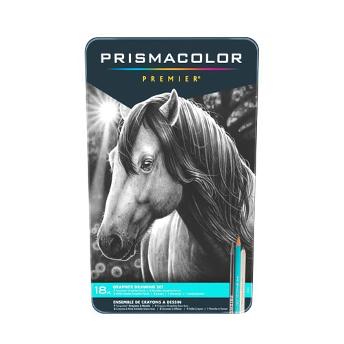 Prismacolor Premier Graphite Drawing Pencils With Erasers & Sharpeners, Adult Coloring, 18-Piece Set