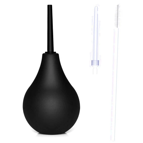 Melao Enema Bulb for Men, Anal Douche for Women, Reusable Vaginal or Anal Cleaner with Soft and Smooth Nozzle, 224ML (Black)