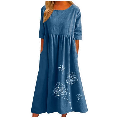 Ceboyel Women Boho Floral Summer Dresses Casual Maxi Dress Bohemian Flowy Long Dresses 2024 Trendy Vacation Clothes