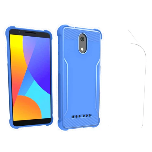 jioeuinly UMX U696CL Case Thickened Protection Compatible for UMX Unimax U696CL Phone Case + Film Soft TPU Screen Protector Blue