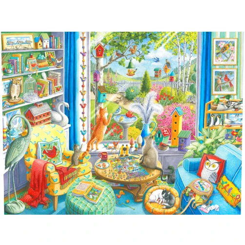 Ravensburger - The Bird Watchers | 750 Piece Large Format Jigsaw Puzzle | Unique Softclick Technology | Vibrant Imagery | Forest Stewardship Council Certified