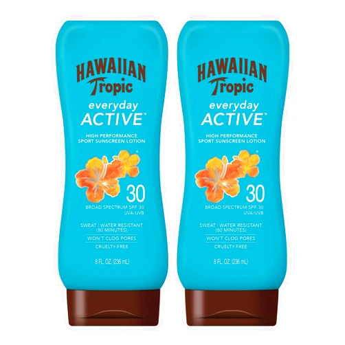 Hawaiian Tropic Everyday Active Sunscreen Lotion, SPF 30, 8oz - Twin Pack Lotion 8 Fl Oz (Pack of 2)
