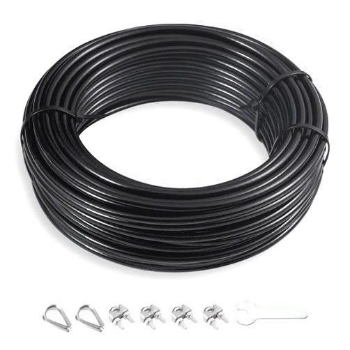 SERTT Replacement Cable for Pulley Cable Machine, Pulley Cable for DIY Home Gym, Wire Rope Length 32.8/65.6/98.4 Ft for Weight Lift Pulley System, Gym Steel Cable, Thick 5mm, TPU Coated