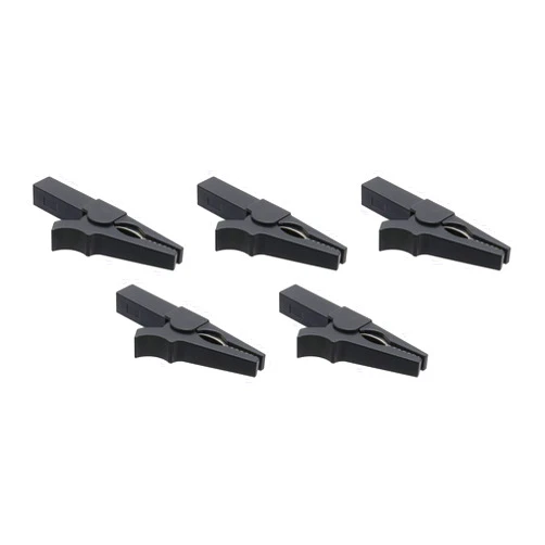 Dahszhi 5Pcs Fully Insulated Alligator Clips,4mm Banana Plug Connectors Multi Testers Alligator Clip with Banana Socket Alligator Clips,Black