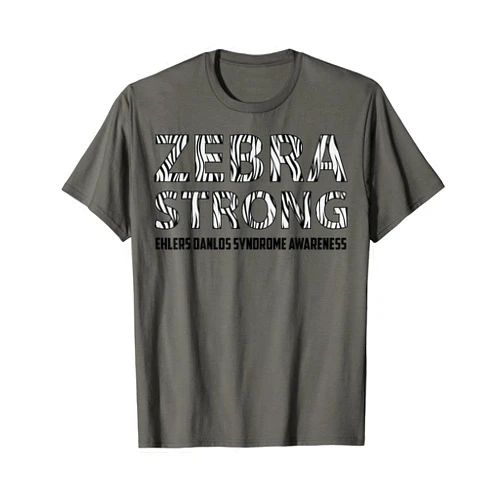 Funny Striped Animal Lover EDS Supporter Designs Cool Zebra Strong Ehlers Danlos Syndrome Cute Awareness Gift T-Shirt